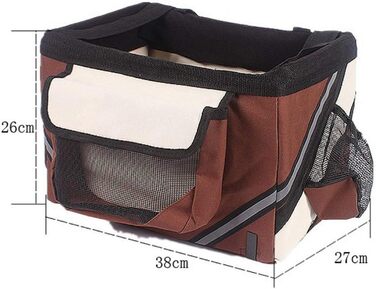 Фарбована сумка на велосипед для тварин, кошик для собак і котів, кошик для руля велосипеда, рюкзак для тварин, знімний кошик для руля велосипеда, для пікніків, шопінгу, подорожей, кемпінгу, коричневий