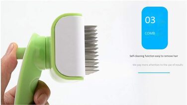 Гребінець для собак Slicker від green: самоочищується, для довгої та середньої шерсті