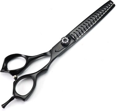 Професійна японська ножиця для грумінгу собак 7 дюймів (440C сталь) + фінішна ножиця, чорний костюм