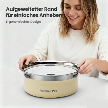 Нержавійна чаша для води для собак Gardner Pet, 2L, проти протікання, без розбризкування, для великих собак, для дому та вулиці