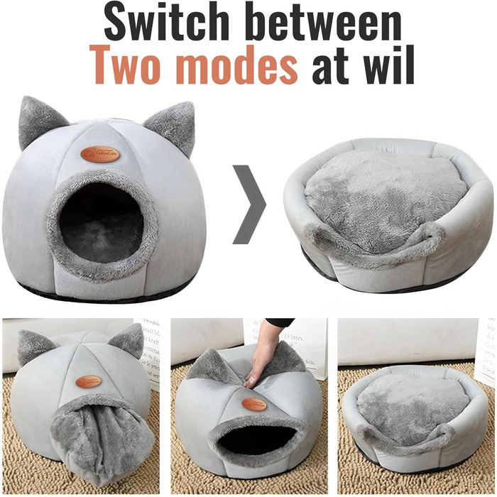 Квіткове ліжко-будиночок для котів, зелений, для маленьких та середніх котів