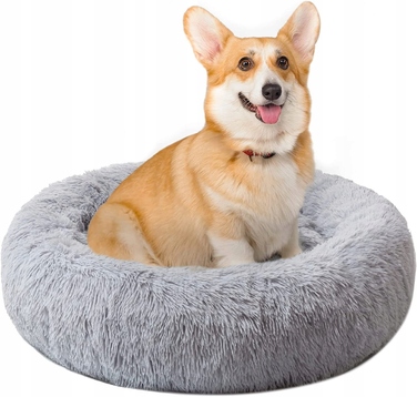 Лежанка для собак та котів, пухнаста м'яка підстилка