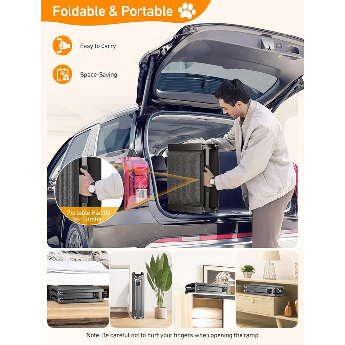 Східці для собак Hunderampe - складані, портативні, з антиковзким покриттям, для автомобілів, SUV та вантажівок (170x44 см)
