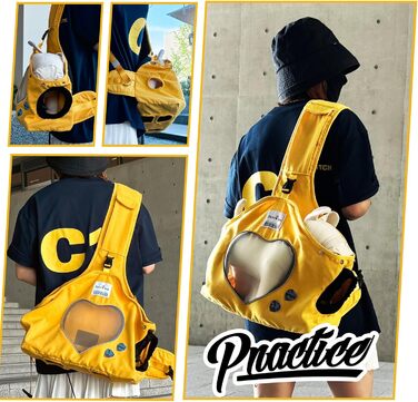 PETCUTE Сумка-переноска для собак і цуценят, жовта, регульована, дихаюча, для прогулянок та активностей на відкритому повітрі