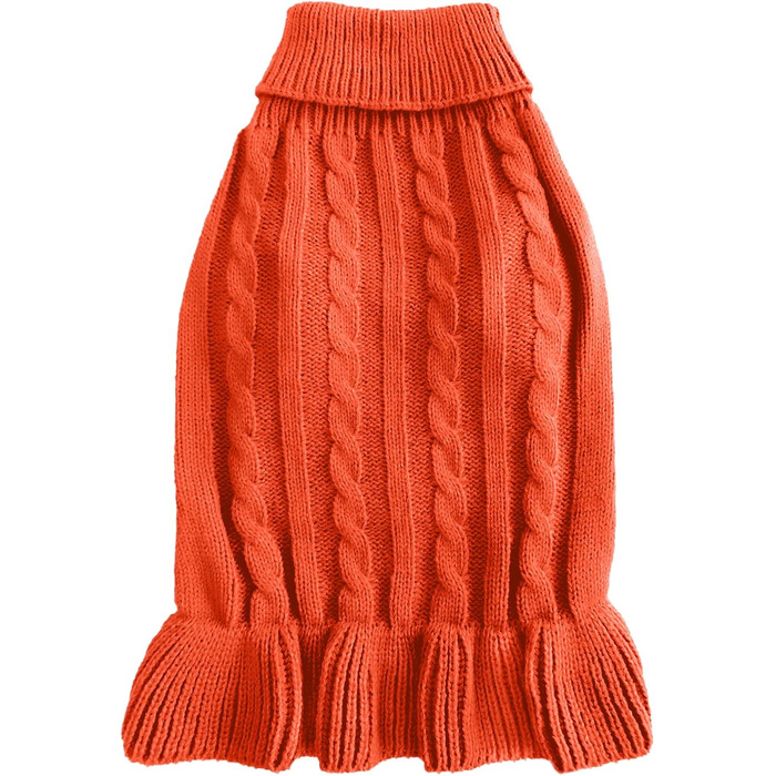 Світшот для маленьких собак, в'язаний одяг для котів, теплий зимовий одяг для кошенят, цуценят, розмір XS, світло-блакитний (XX-Small, сукня-помаранчевий)