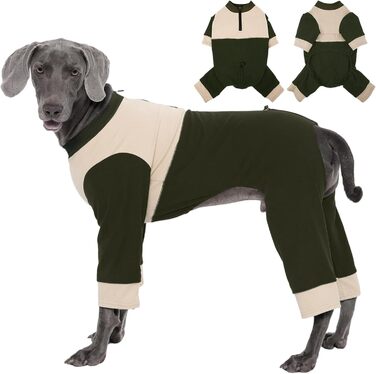 Зелений теплий пуловер для собак Kuoer, флісова піджака з блискавкою та шнурком для маленьких собак, зимовий одяг (XL, Зелений)