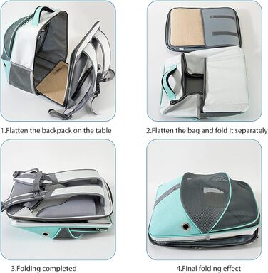 Рюкзак для собак та котів PETCUTE - дихаючий, складний, для маленьких тварин, рожевий