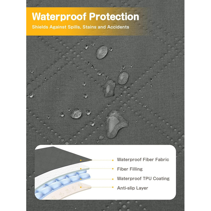 Водонепроникний килимок для собак, диванів та ліжок, захист від шерсті та подряпин, антиковзаюча підстилка для тварин, легко миється, 127x157 см