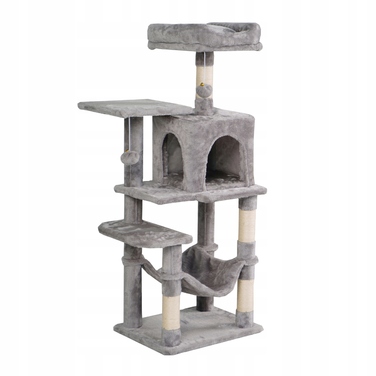 Кігтеточка для котів Aga, 36x46x110 см, сіра