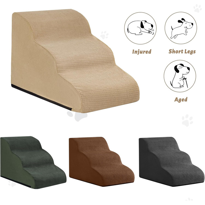 Сходинка для собак та котів Stufige, 3 сходинки, 40 см, колір хакі