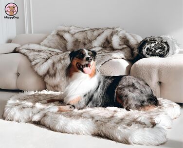Ортопедичне ліжко для собак Luxus з штучного хутра, Memory Foam, для малих, середніх, великих та XL собак, м'який килимок для цуценят з водонепроникним та пральним чохлом, колір - кістковий
