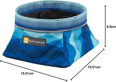 Ruffwear Quencher: Складаний дорожній миска для води для собак (Coastal Mountains, M)