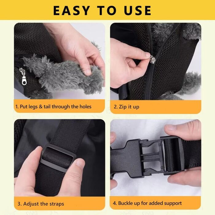 Рюкзак для собак 0.5-2.5 кг, переноска для тварин на плечі, для кемпінгу та подорожей, підходить для собак, котів та кроликів (Бежевий, S)