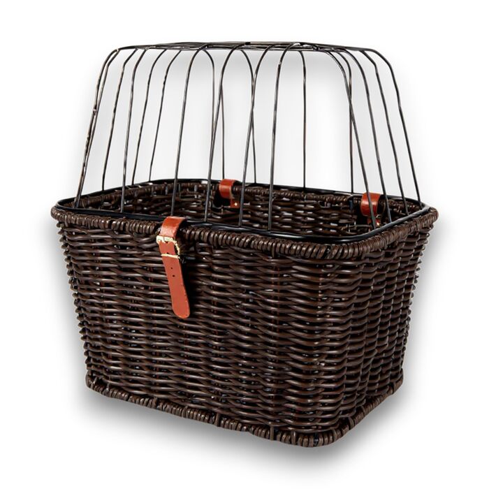 Фahrradkorb для собак Weiden, темно-коричневий, кріплення на багажник, 49 x 35 x 26 см, з захисним ґратом, вантажопідйомність до 15 кг