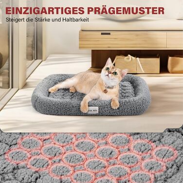 Самогріюча котяча лежанка Mora Pets: тепла, м'яка, 52x58 см, сіра