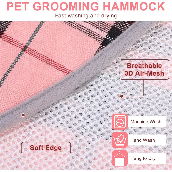 Гамак для грумінгу собак BeautyZoo з регульованою шлейкою та сталевим гребінцем, фіксатор для догляду за тваринами для підстригання нігтів та стрижки, ідеальний гамак для собак для безпечного та безстресового догляду XS (відстань між ногами: 1.8-2.4 м / М