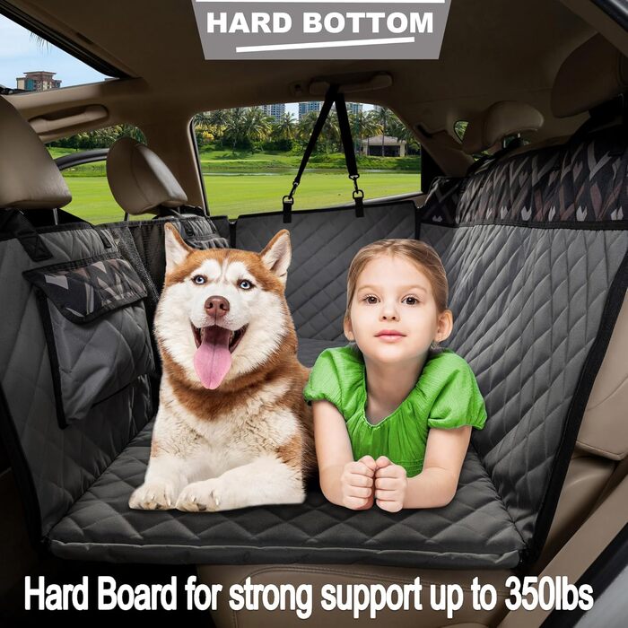 Захист сидіння авто для собак з твердим дном (Hängemattenbrücke) - сірий, для стандартних авто та SUV