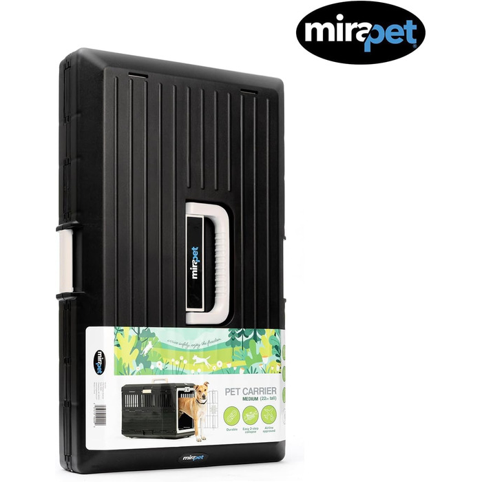 Mirapet США переноска для котів і собак 55,9 см, складана, жорсткий пластик, 360° вентиляція, для дому та вулиці
