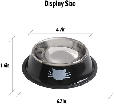 Набір мисок для котячого корму та води JochA: нержавіюча сталь, протиковзкий, легко миється, для котів та маленьких собак