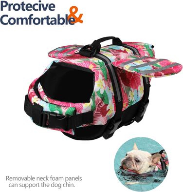 Жилет для плавання собак Petglad з дизайном крил, світловідбиваючий жилет для собак з поплавцем під підборіддя, для басейну, пляжу, катання на човні, серфінгу, середніх та великих собак (Помаранчевий, XS) XS (Обхват грудей 29.5-41.4 см) (XL (Обхват грудей