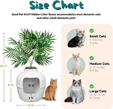 Котлован для котів Good Pet Stuff з штучною рослиною, білий, 51 x 50 см, з фільтром запаху