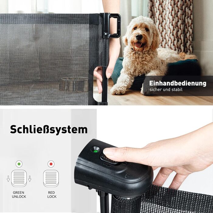 Захист для сходів Hawthyhome: розтяжний захист для дітей та домашніх тварин, 0-140 см, чорний