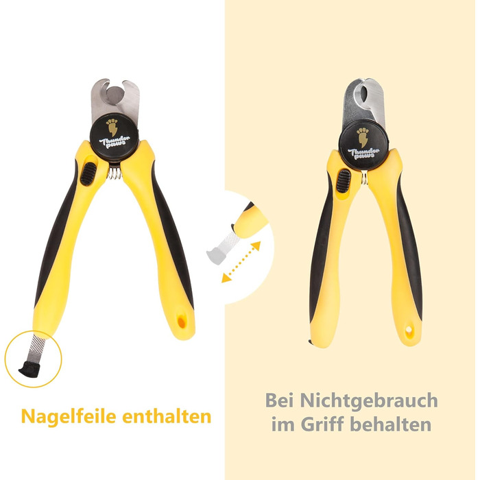 Професійна ножиця для догляду за кігтями собак Thunderpaws з захистом, замком безпеки та пилочкою (середній-великий, зелений)