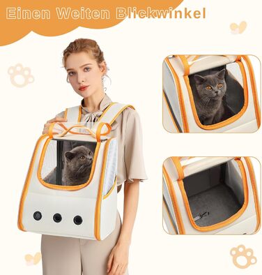 Рюкзак для кота/собаки Dogat, складаний, для перевезення тварин, помаранчевий+білий