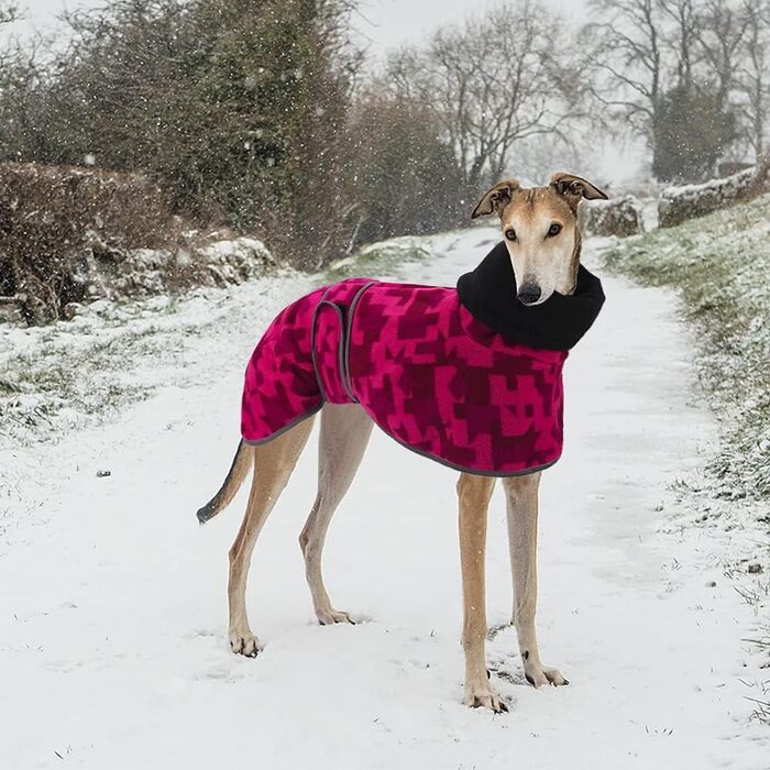Зимовий флісовий светр для хортів Whippet, теплий, рожевий, зручний, з регульованими ремінцями