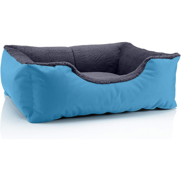 Ліжко для собак BedDog Teddy, чорно-коричневе, XXL, з міцної Cordura та Microfaser-Velours, зручне, для дому та вулиці, 50x35x17 см