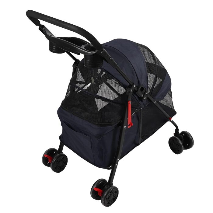 Дитяча та тваринна візок Yctze з 4 колесами, складаний, з кишенькою та тримачем для напоїв