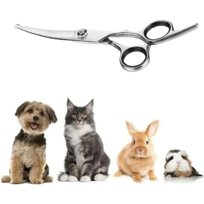 Професійний набір для грумінгу собак та котів: вигнуті ножиці для грумінгу, ножиці для собак та котів з нержавіючої сталі (17.5 см)