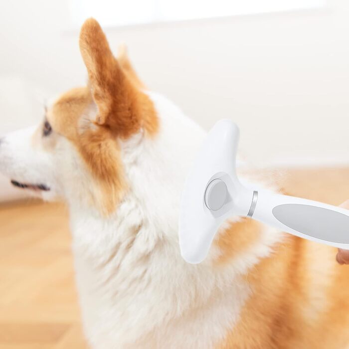 Бурштук для котів Lambo, щітка для вичісування шерсті котів та собак, висмикувальна щітка, легке очищення | Практична та неслизька щітка для догляду за шерстю котів та собак, біла