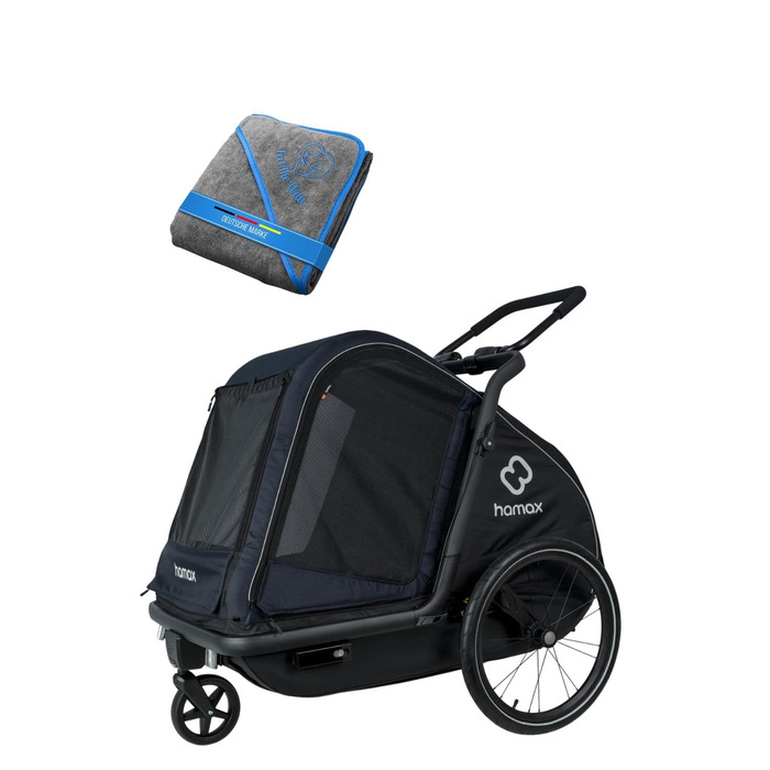 Hamax Pluto L - причіп для собак, включає безкоштовний рушник для собак
