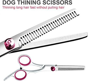 Професійний набір ножиць для грумінгу собак 4 в 1, 6 дюймів, ножиці для стрижки шерсті собак, прямі та зігнуті ножиці, ножиці для фінальної обробки з зубчиками