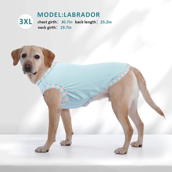 Сорочка для собак Katzinst 2 шт. для середніх собак, сонцезахисний одяг, еластична сорочка від сонця, жилетка для собак на літо, для Французького бульдога, прогулянки, біг (Зелений хакі L) L(Обхват грудей:46 см), Зелений+Хакі (XXXXL(Обхват грудей:81 см), 