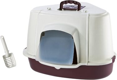 Туалет для котів Nobby кутовий з кришкою, сірий, 70x57x48 см