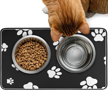 Килимок для годування собак та котів QWORK® 30x50 см, водопоглинаючий, сірий