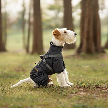 Водонепроникний дощовик для собак з шлейкою, для малих, середніх та великих собак, відбиваючий, сірий, розмір L