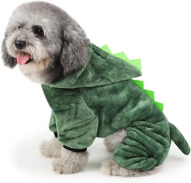 Костюм для собак FRCOLOR (зелений, L) - 3 шт. Динозавр, теплий матеріал, для свят та фотосесій