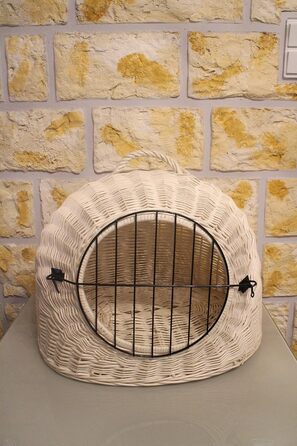 Транспортний кошик для котів, котяча печера, кошик для котів, плетіний кошик з лози, кошик для кота (без подушки)