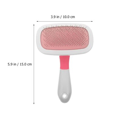 Масажна щітка для тварин ULTECHNOVO 3 шт. для котів та собак з довгим хутром, рожева. Ефективне видалення шерсті та розплутування