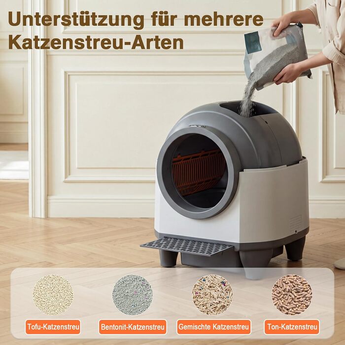 Самоочисна смарт-туалет для котів TRIUMPHKEY XXL, 90 л, з керуванням через додаток та сенсорами