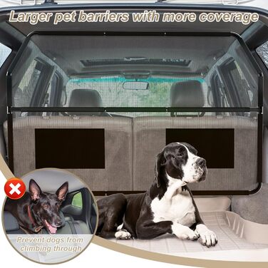 Сітка-перегородка для собак в авто, 127 см, для заднього сидіння та багажника, металевий каркас, сітка, універсальна, для позашляховиків та вантажівок