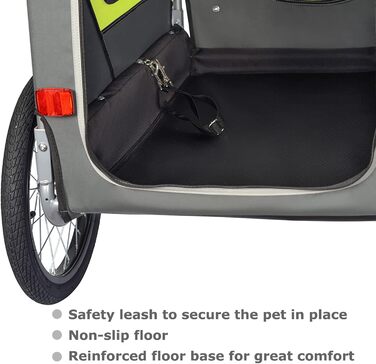 Фархангер Doggyhut Tiggo 80405 для собак до 35 кг (зелений) 2-в-1: вагончик та велосипедний причіп