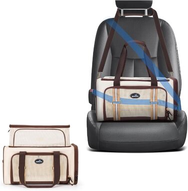 Транспортна сумка для котів Wakytu, схвалена авіакомпаніями, розширювана, м'яка переноска для кошенят та маленьких собак з великим килимком