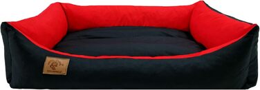 Крісло-лежанка для собак та котів Odol-Plu, 90x60 см, вологостійке, чорно-червоне