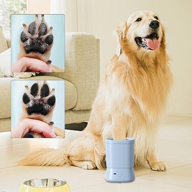 Очищувач лап для собак - портативний інструмент для миття лап, 2 швидкості, аксесуар для ванни, блакитний