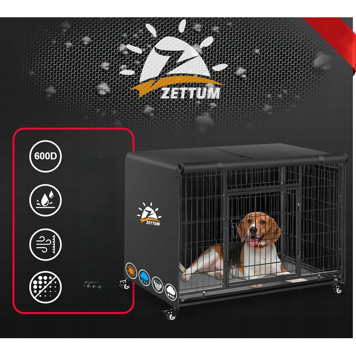 Водонепроникний універсальний чохол на клітку для собаки в автомобіль, 107 см