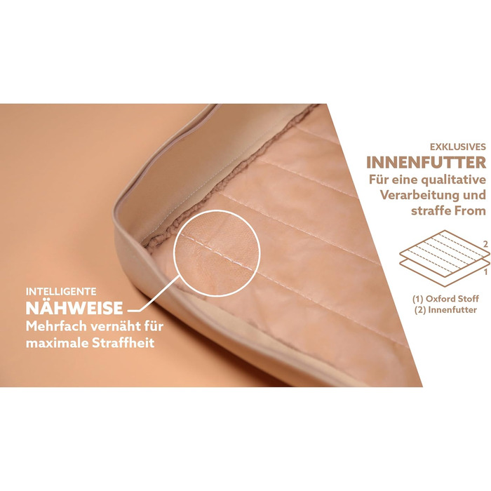 Килимок для собак середніх порід 100x65x9 см, м'який, миючий, бежевий